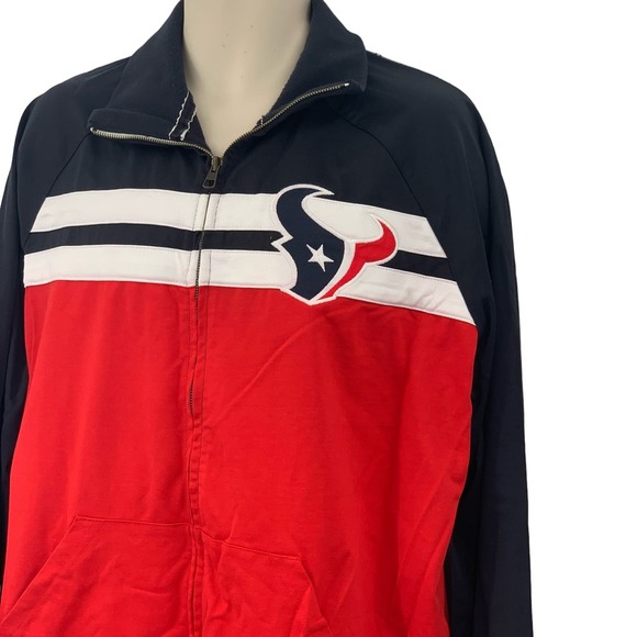 47 Brand Long Sleeve Full Zip Houston Texans NFL Jacket Red/Navy XL - Picture 2 of 8